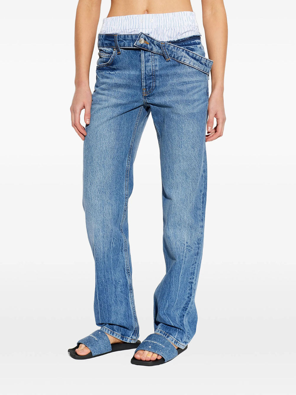 Alexander Wang Women Boxer Detail And Drop Waistband Slim Fit Jeans ALEXANDER WANG