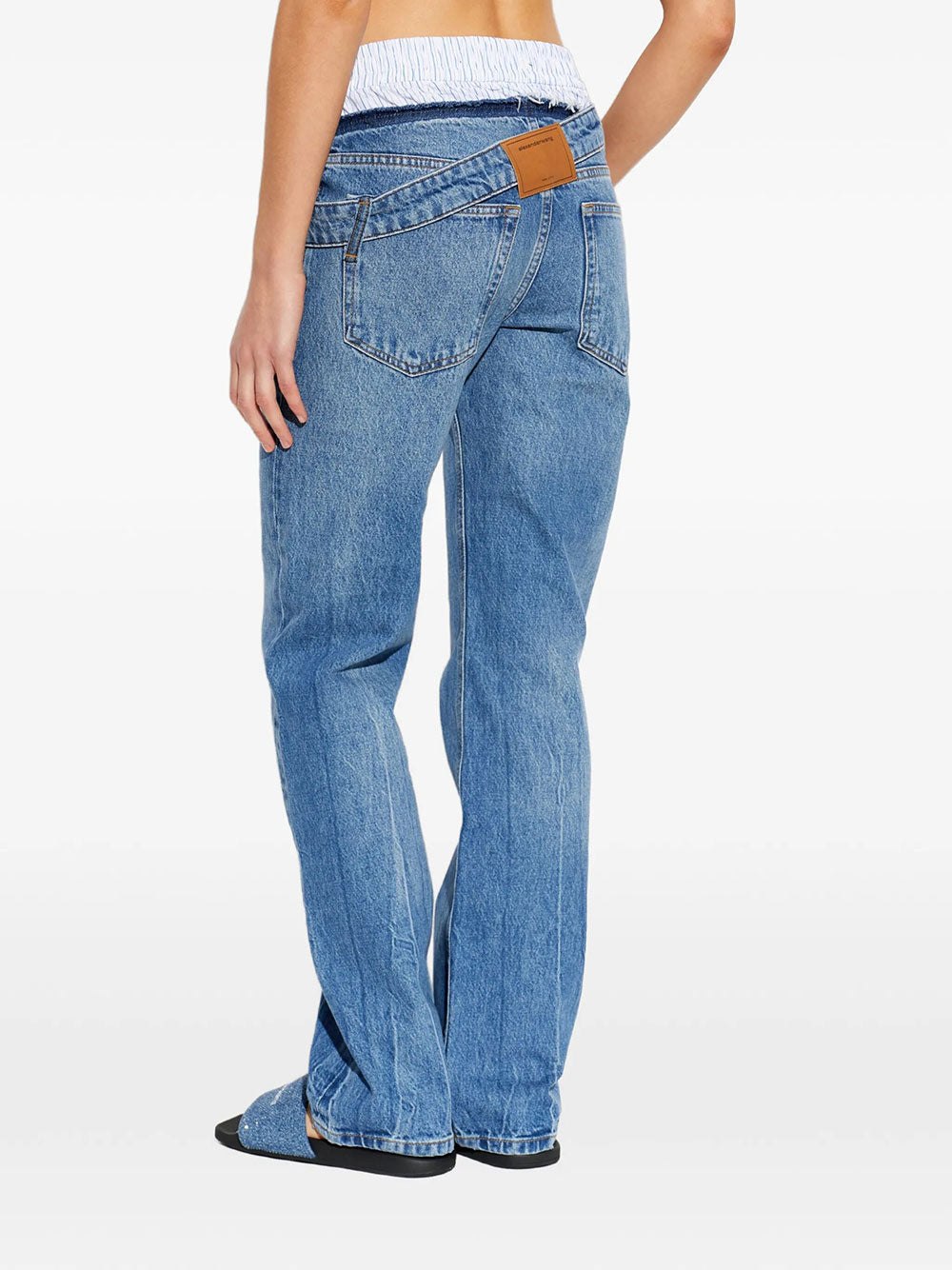 Alexander Wang Women Boxer Detail And Drop Waistband Slim Fit Jeans ALEXANDER WANG