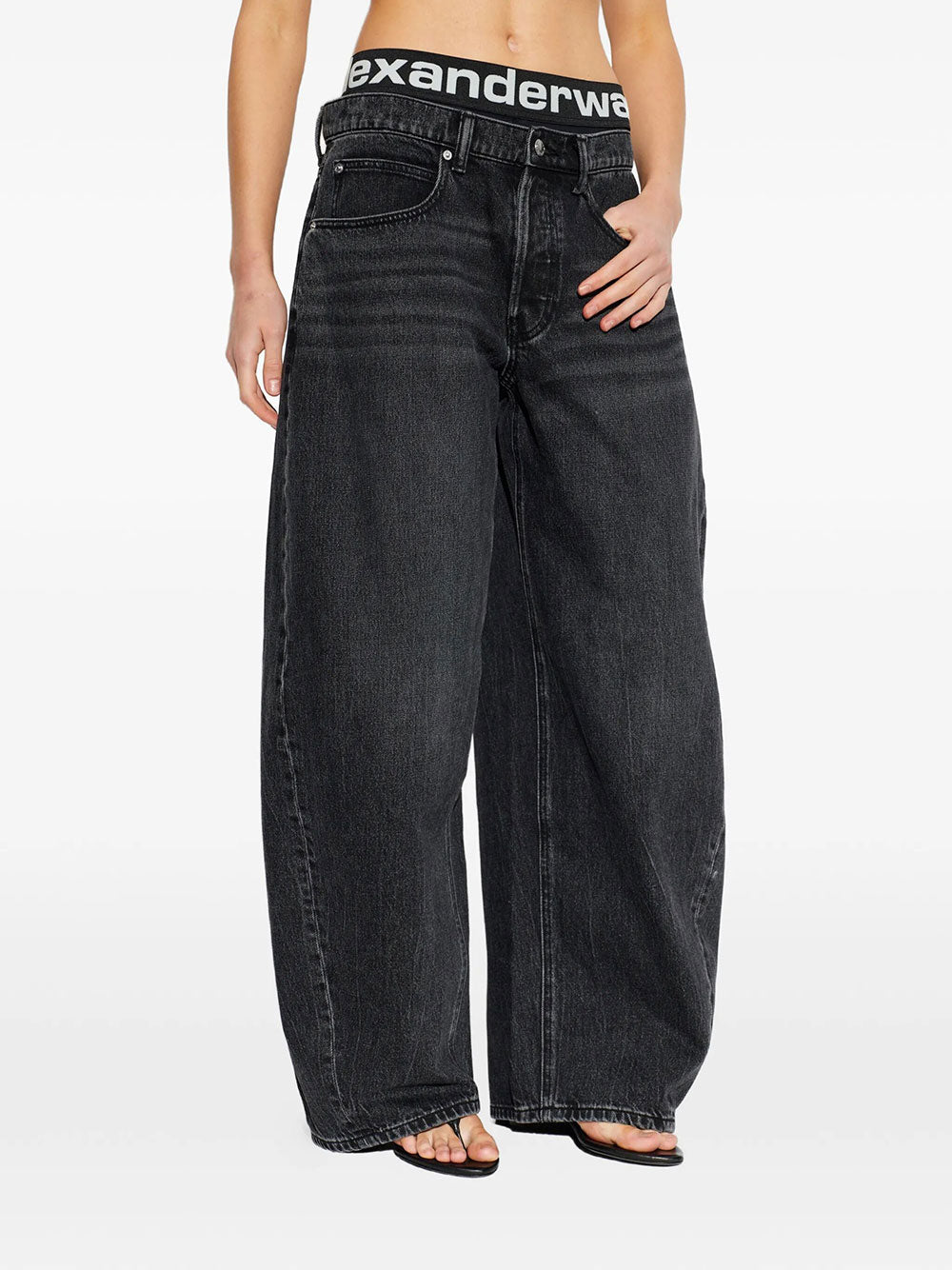 Alexander Wang Women Blow-Up Jeans With Logo Bike Short Waistband ALEXANDER WANG