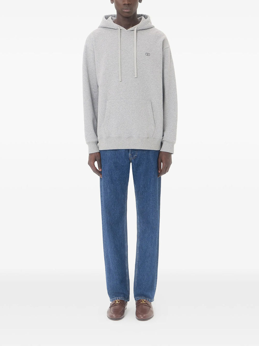 Valentino Garavani Men Valentino Cotton Hoodie With Vlogo Embroidery VALENTINO GARAVANI
