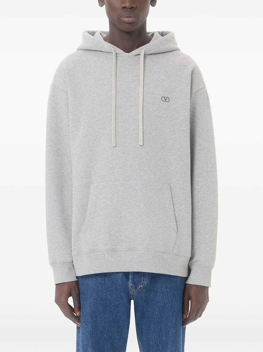 Valentino Garavani Men Valentino Cotton Hoodie With Vlogo Embroidery VALENTINO GARAVANI