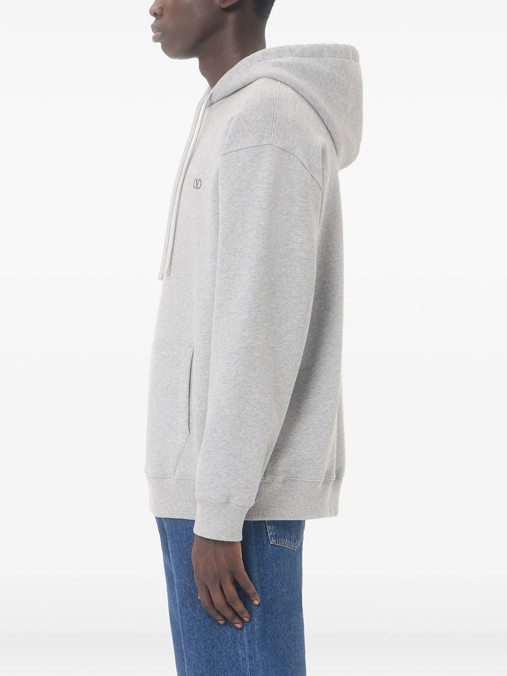 Valentino Garavani Men Valentino Cotton Hoodie With Vlogo Embroidery VALENTINO GARAVANI