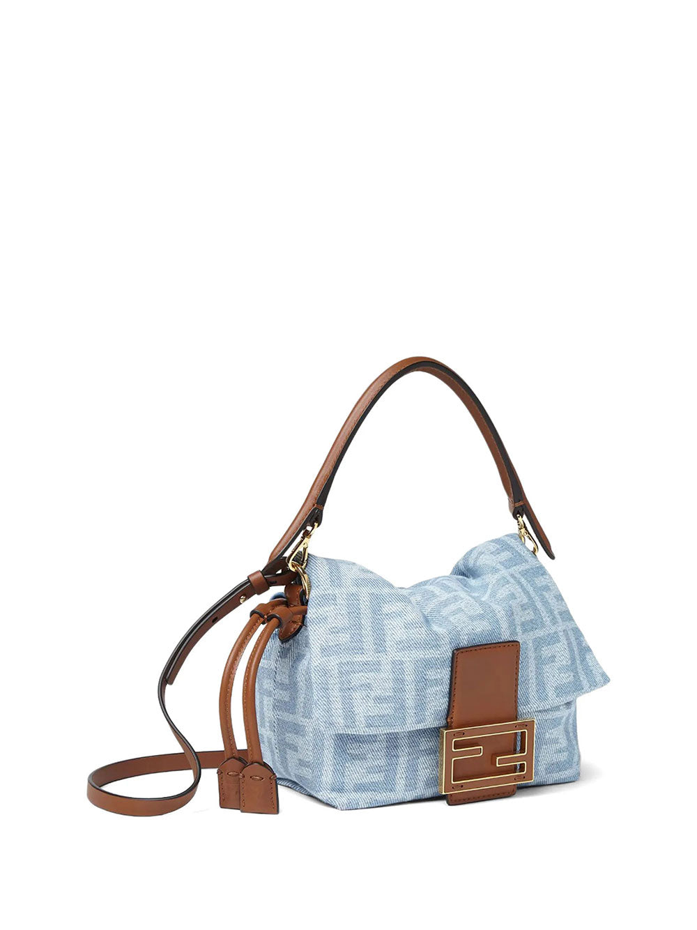 Fendi Women Mamma Baguette Small Ff Denim Mini-Bag FENDI