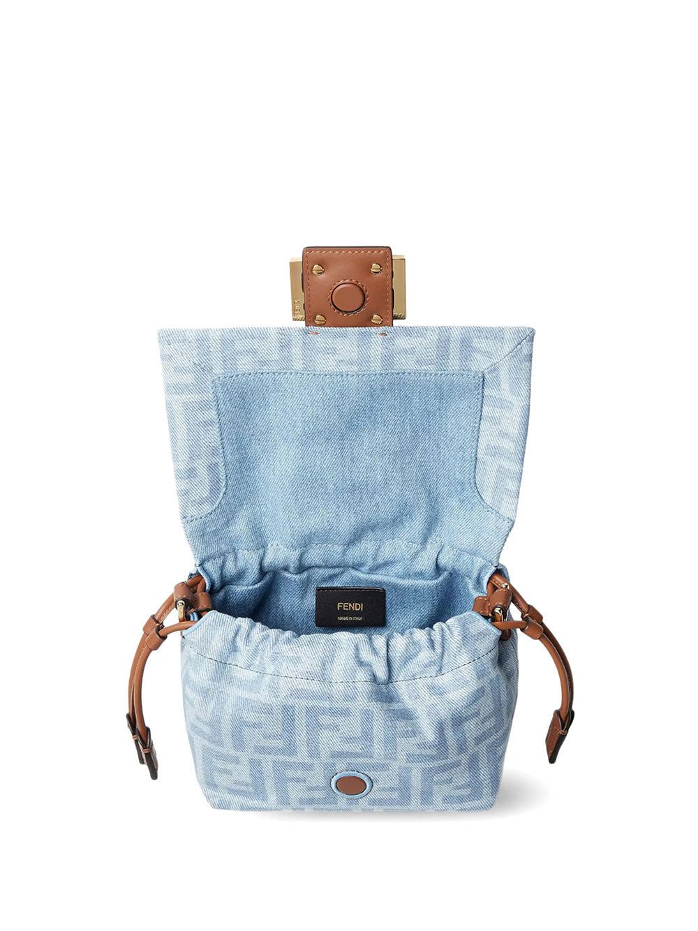 Fendi Women Mamma Baguette Small Ff Denim Mini-Bag FENDI