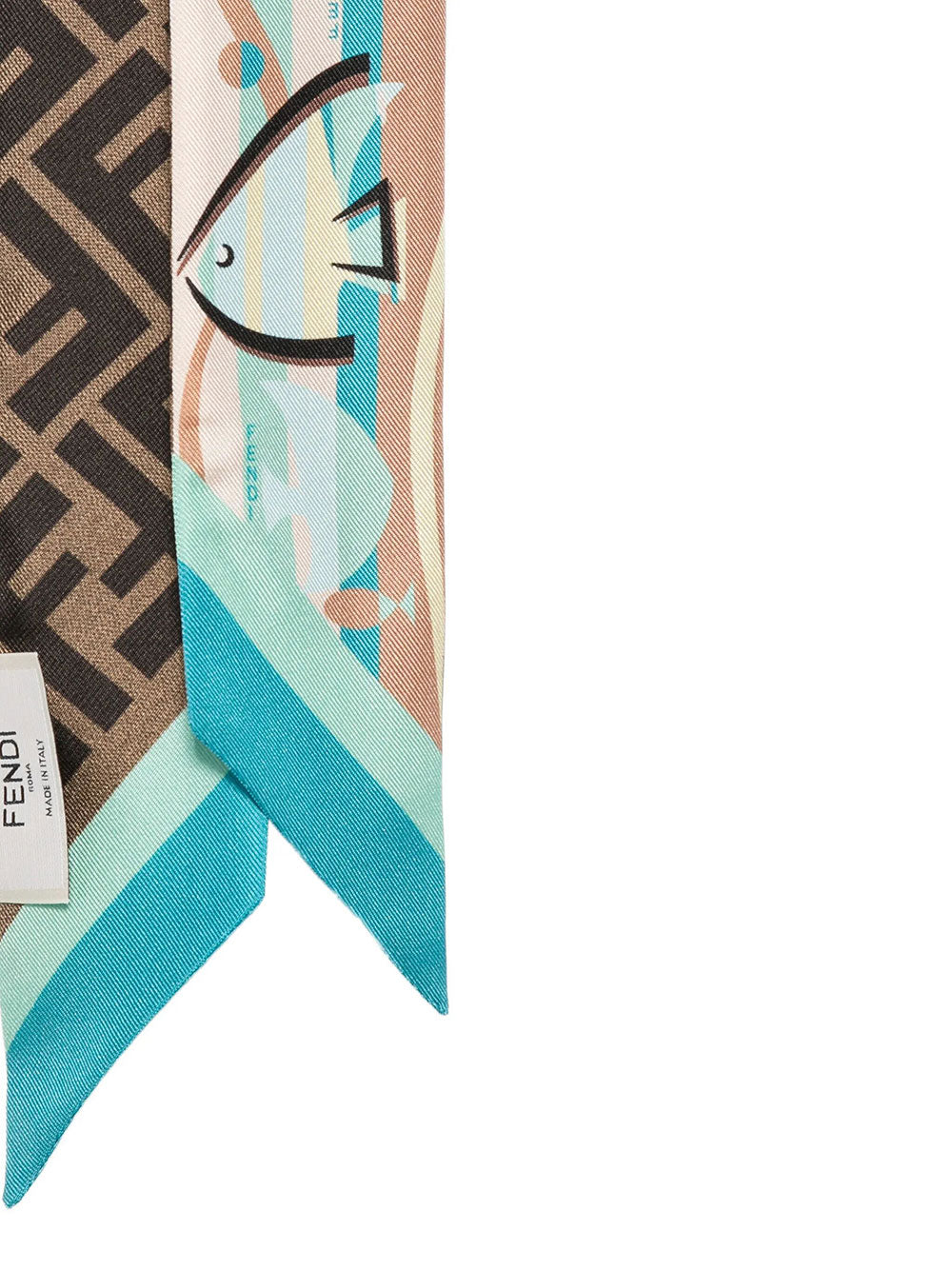 Fendi Women Bandeau In Seta Stampata Azzurra FENDI