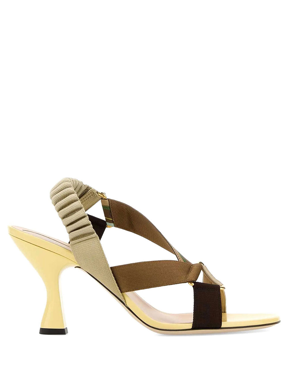 Fendi Women Iconic Colibrì Leather And Fabric Sandals FENDI