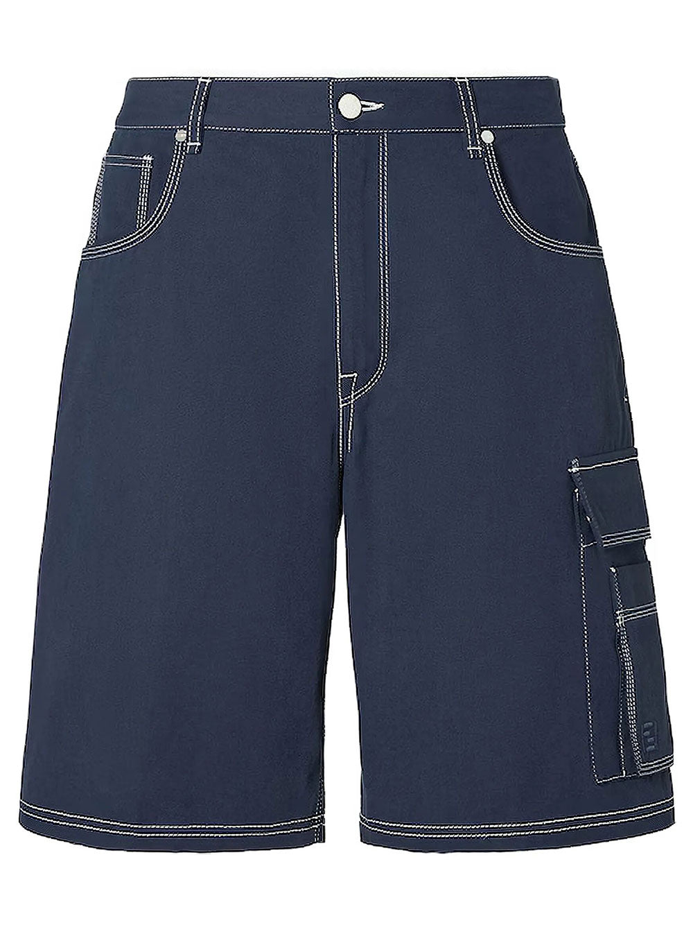 Fendi Men Pantaloni Corti In Canvas Blu Navy FENDI