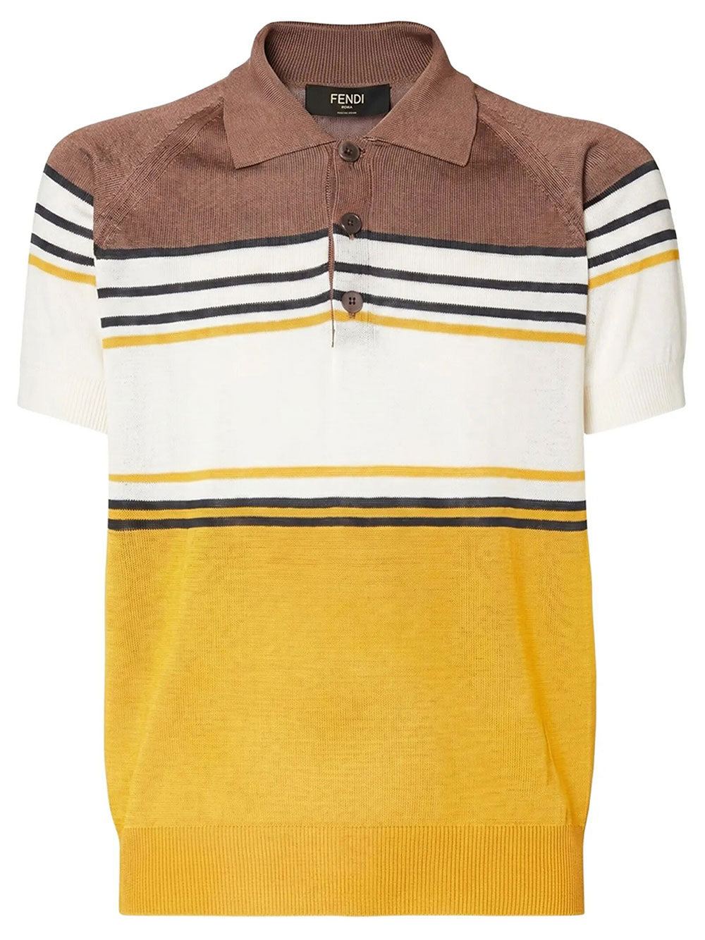 Fendi Men Polo In Viscosa A Righe Multicolor FENDI