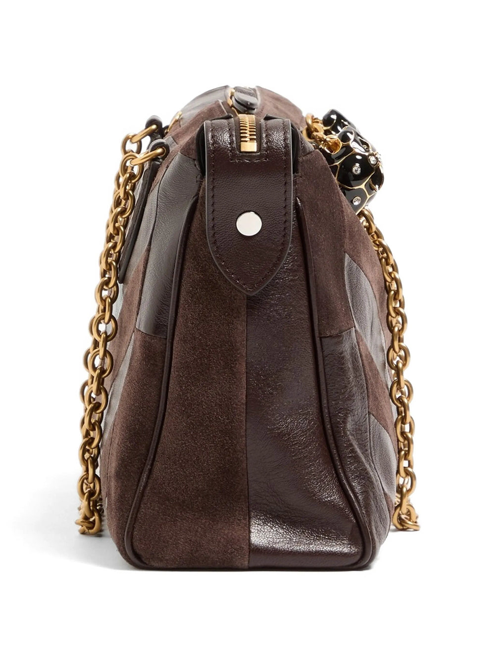 Valentino Garavani Women Panthea Medium Shoulder Bag In Suede And Nappa Leather With Chevron Motif VALENTINO GARAVANI
