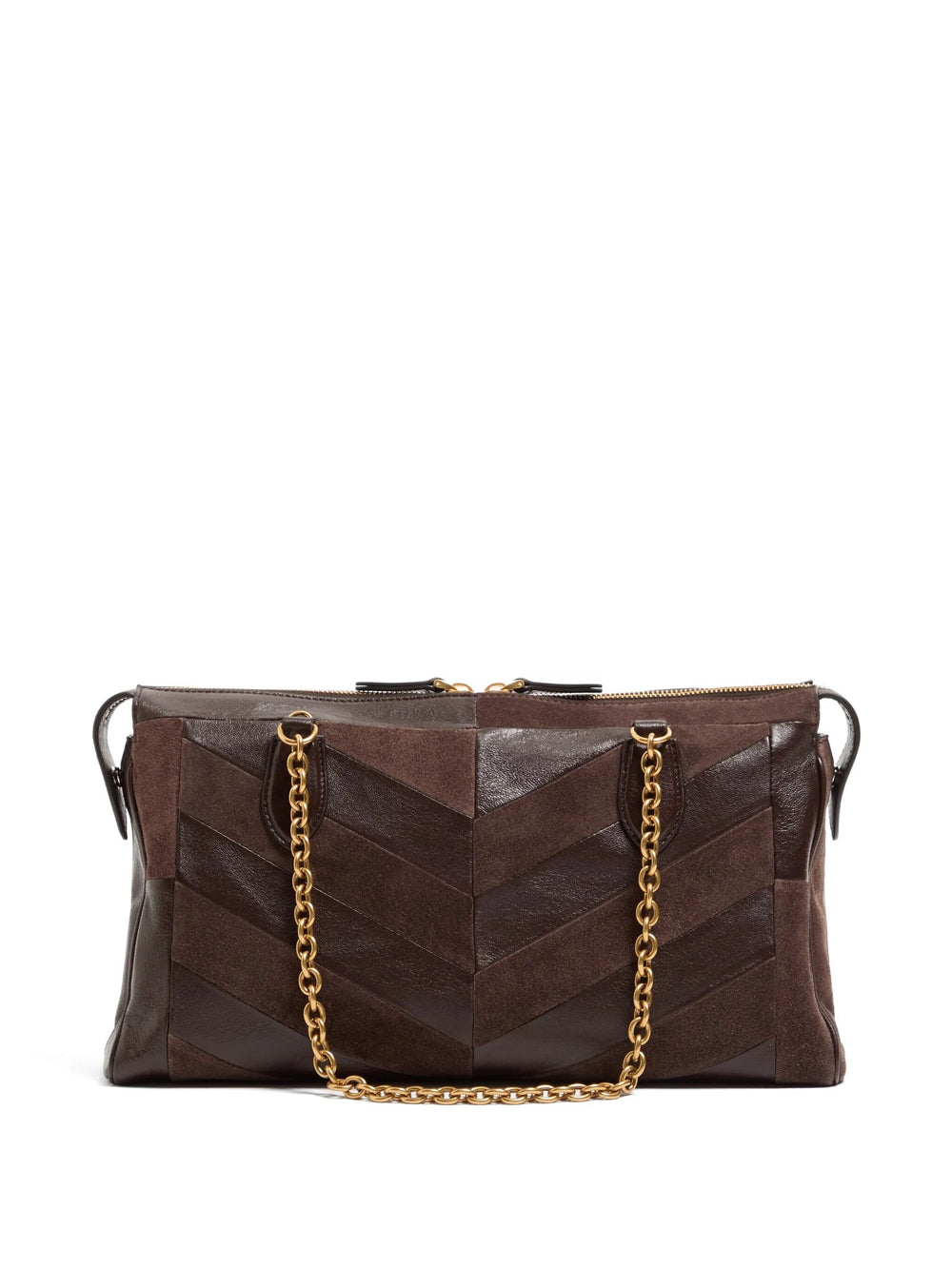 Valentino Garavani Women Panthea Medium Shoulder Bag In Suede And Nappa Leather With Chevron Motif VALENTINO GARAVANI
