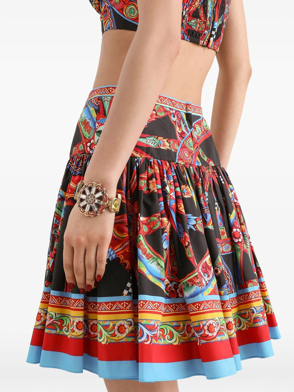 Dolce & Gabbana Women Minigonna In Popeline Stampa Carretto DOLCE & GABBANA