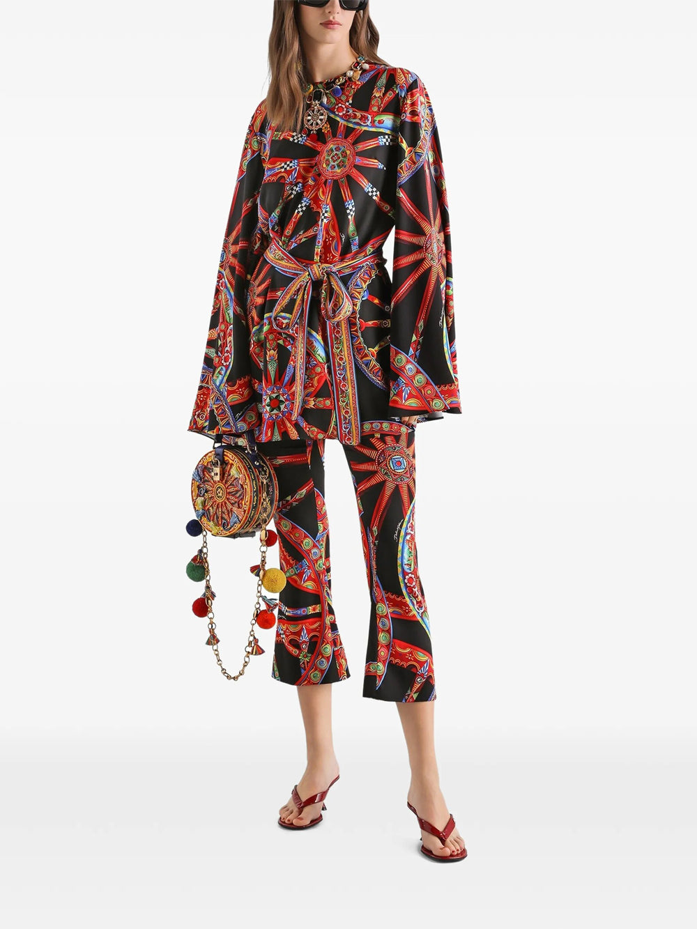 Dolce & Gabbana Women Pantaloni In Seta Stampa Carretto DOLCE & GABBANA