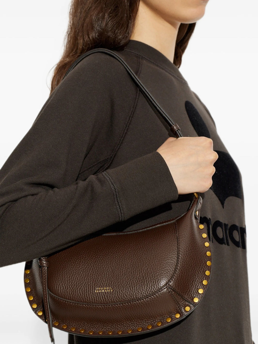 Isabel Marant Women Skano Hammered Leather Belt Bag With Studs ISABEL MARANT