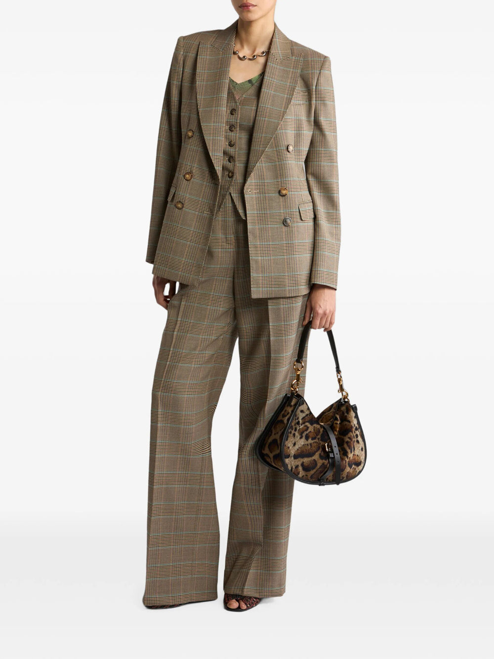 Etro Women Pantaloni In Lana Stretch Con Motivo Principe Di Galles ETRO