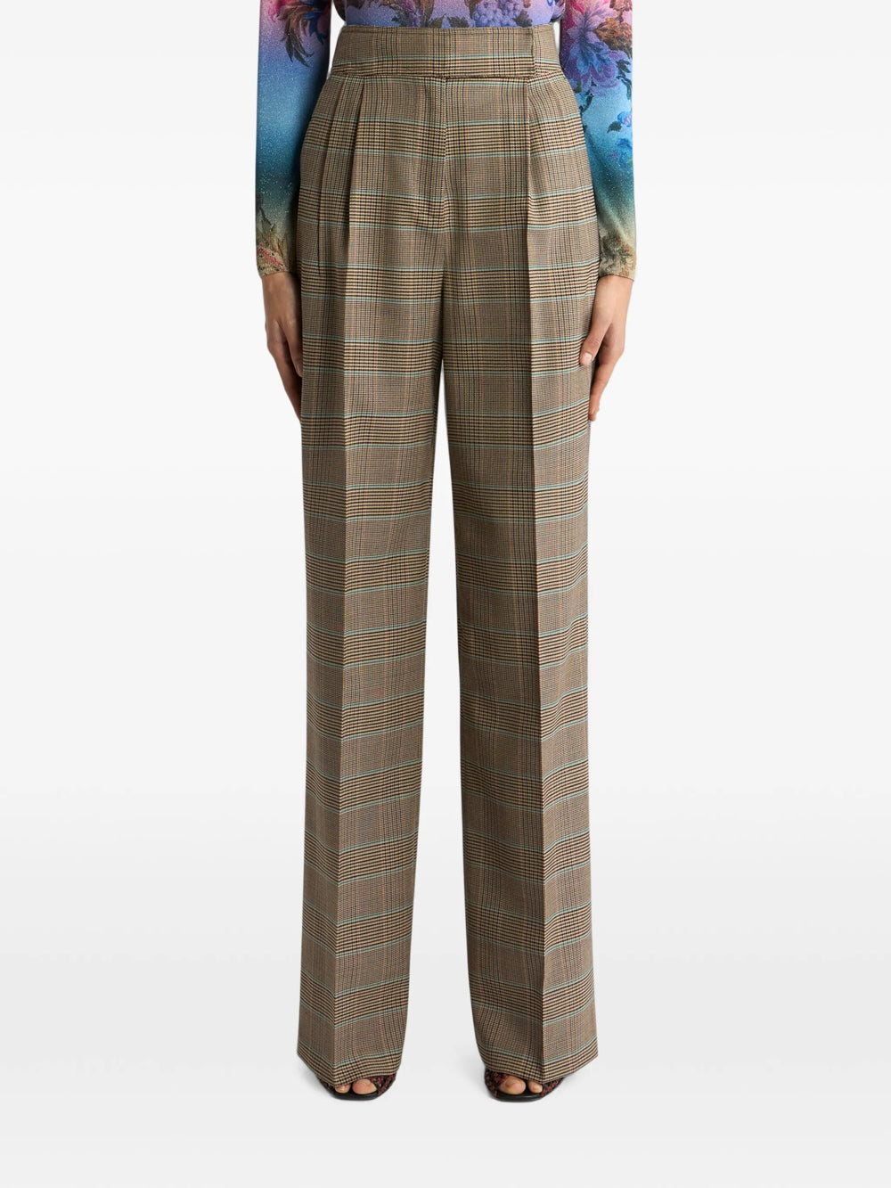 Etro Women Pantaloni In Lana Stretch Con Motivo Principe Di Galles ETRO