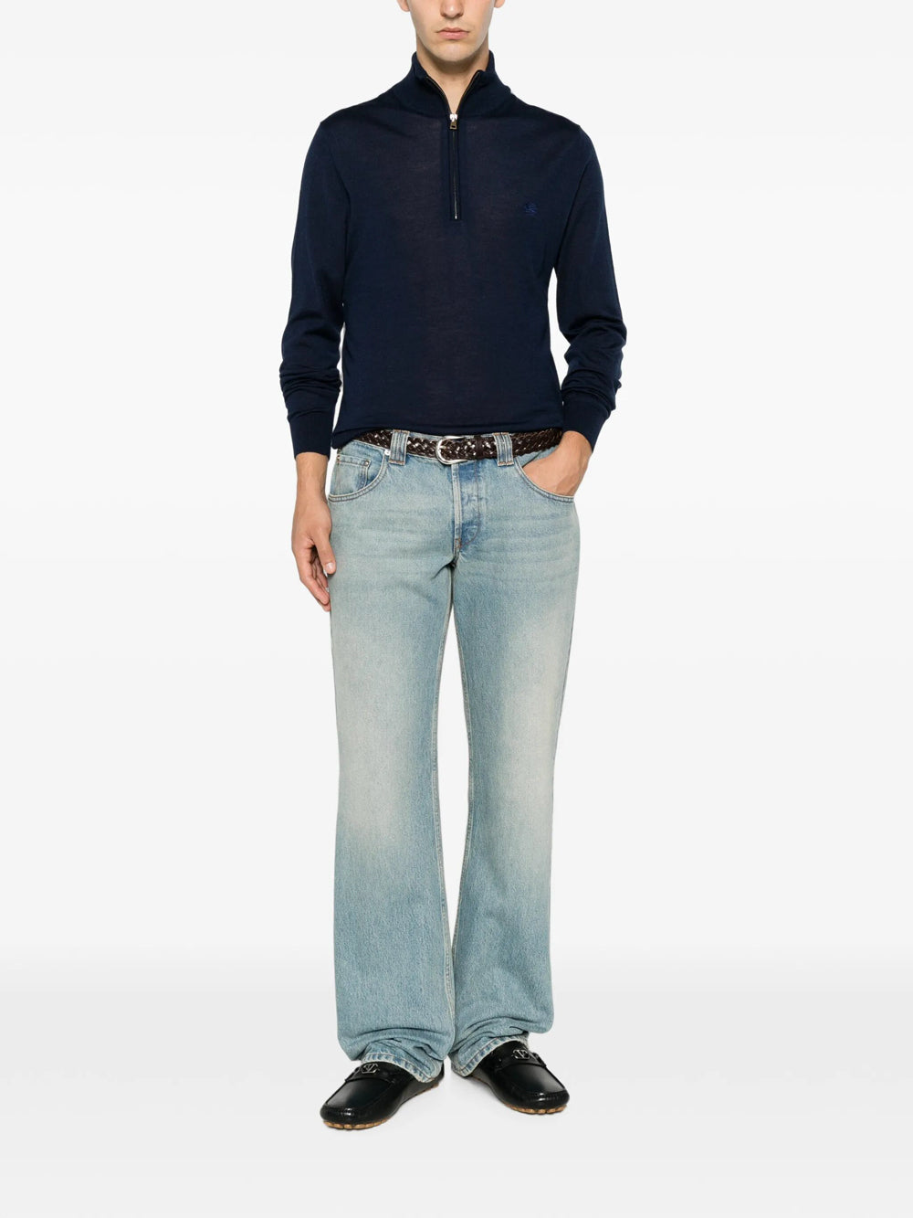Etro Men Fuji Knitted Quarter Zip Jumper ETRO