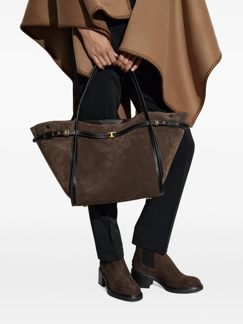 Tod's Women Borsa Shopping T Signature In Pelle Scamosciata Media TOD'S