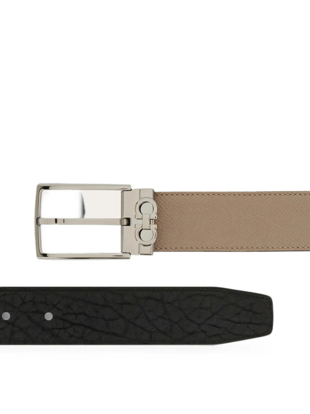 Ferragamo Men Reversible And Adjustable Belt With Rectangular Buckle FERRAGAMO