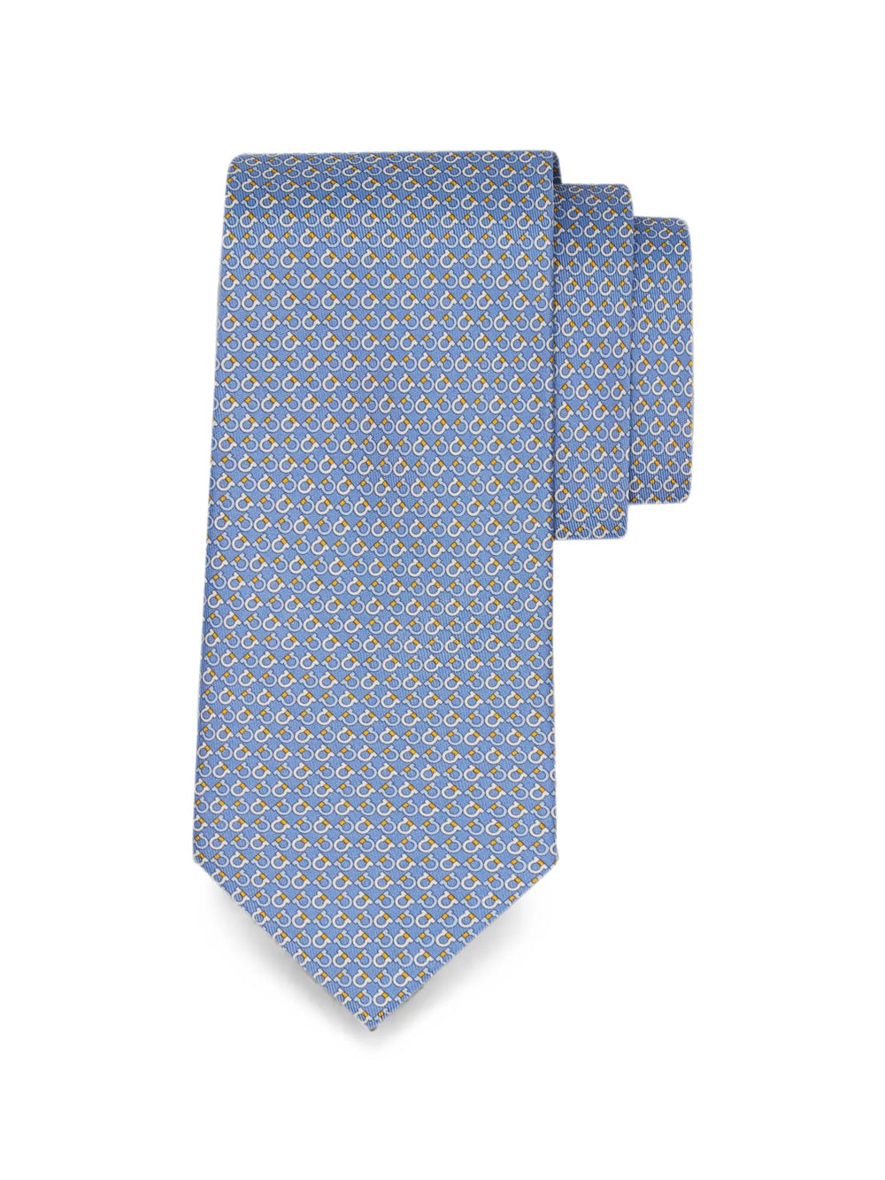 Ferragamo Men Square Gancini Print Silk Tie FERRAGAMO