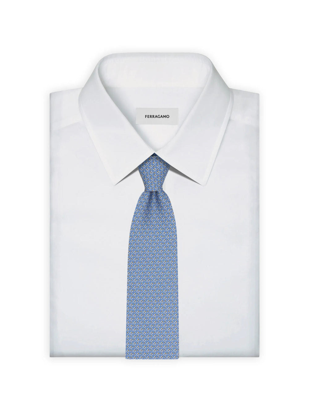 Ferragamo Men Square Gancini Print Silk Tie FERRAGAMO