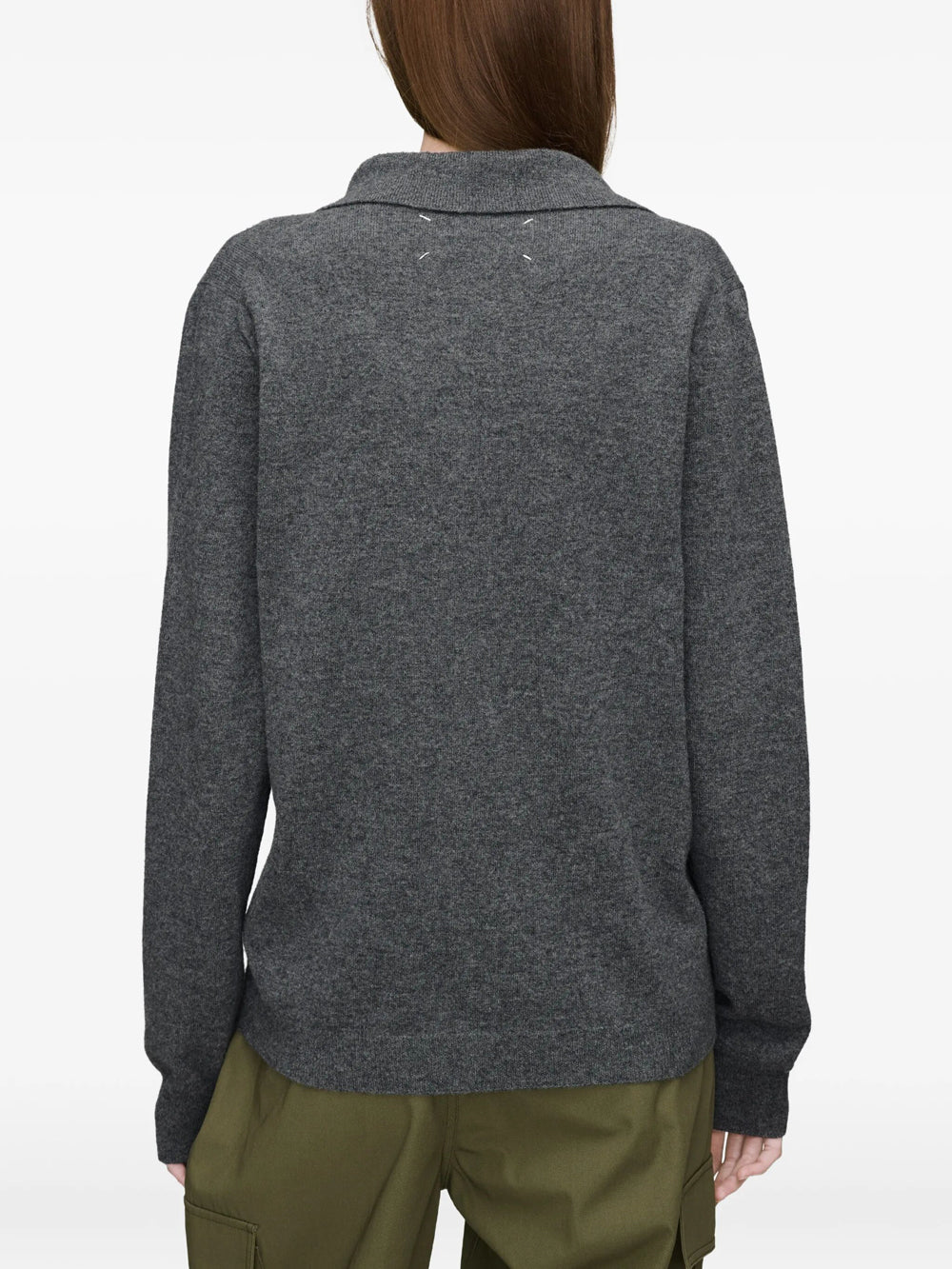 Maison Margiela Women Draped Collar Wool Polo Sweater MAISON MARGIELA