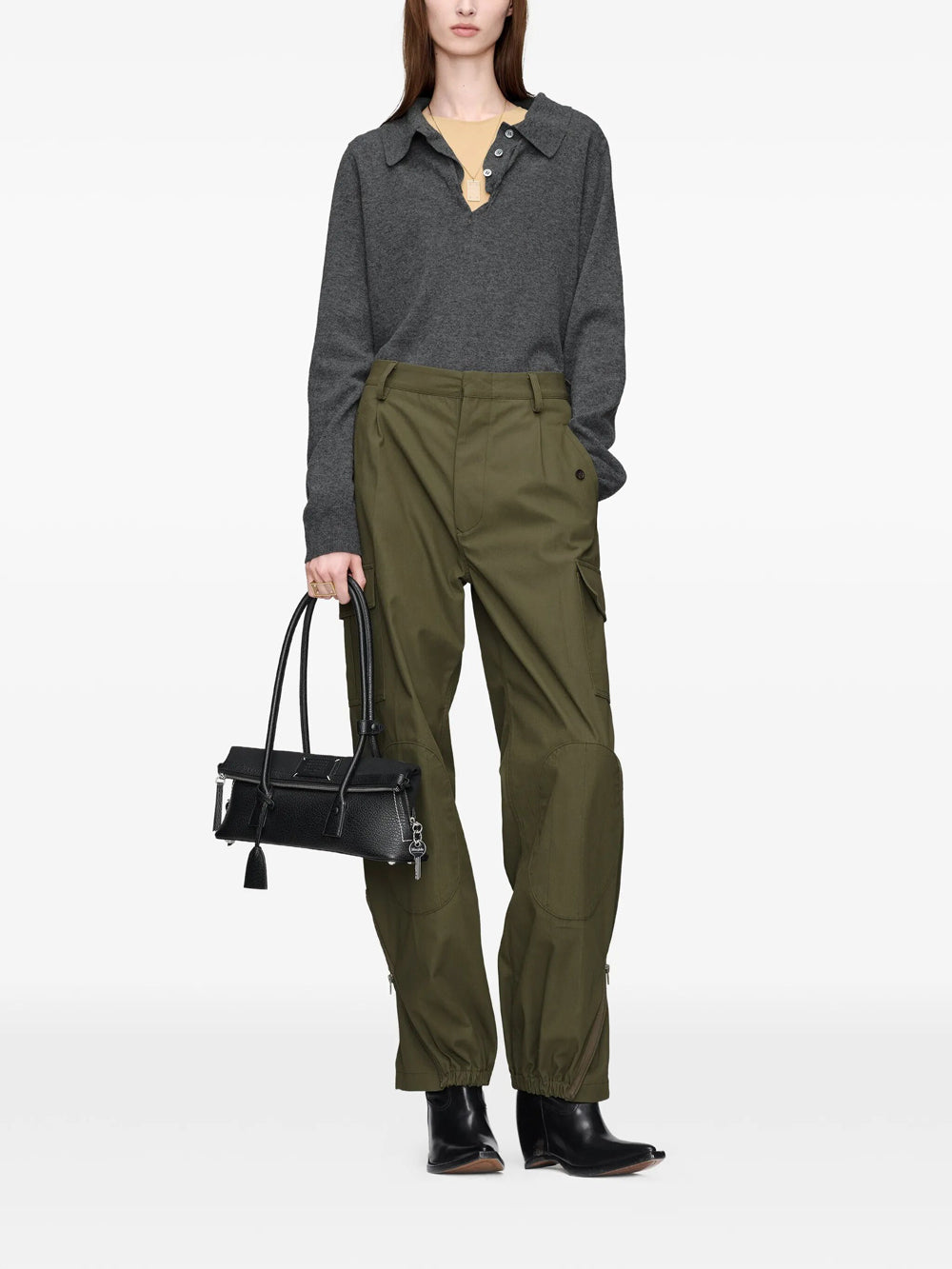 Maison Margiela Women Draped Collar Wool Polo Sweater MAISON MARGIELA