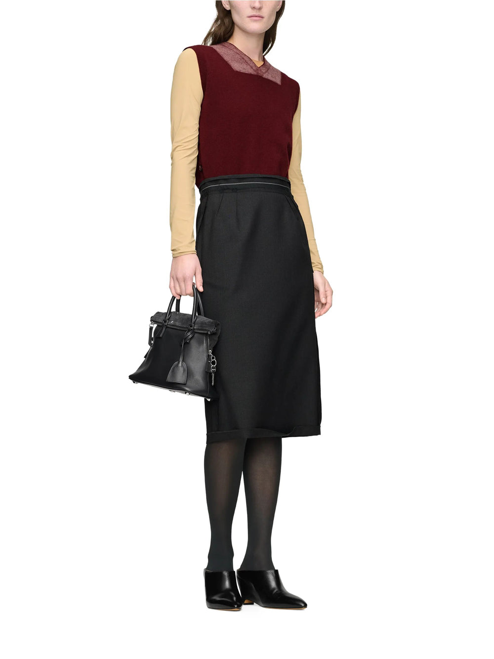 Maison Margiela Women Reversed Wool Midi Skirt MAISON MARGIELA