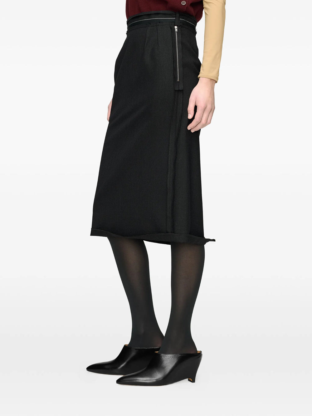 Maison Margiela Women Reversed Wool Midi Skirt MAISON MARGIELA