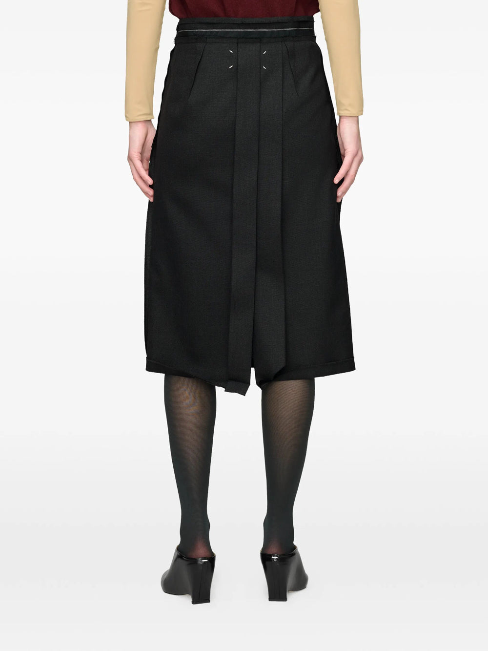 Maison Margiela Women Reversed Wool Midi Skirt MAISON MARGIELA