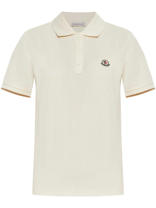 Piqué Polo Shirt With Logo Patch Women MONCLER