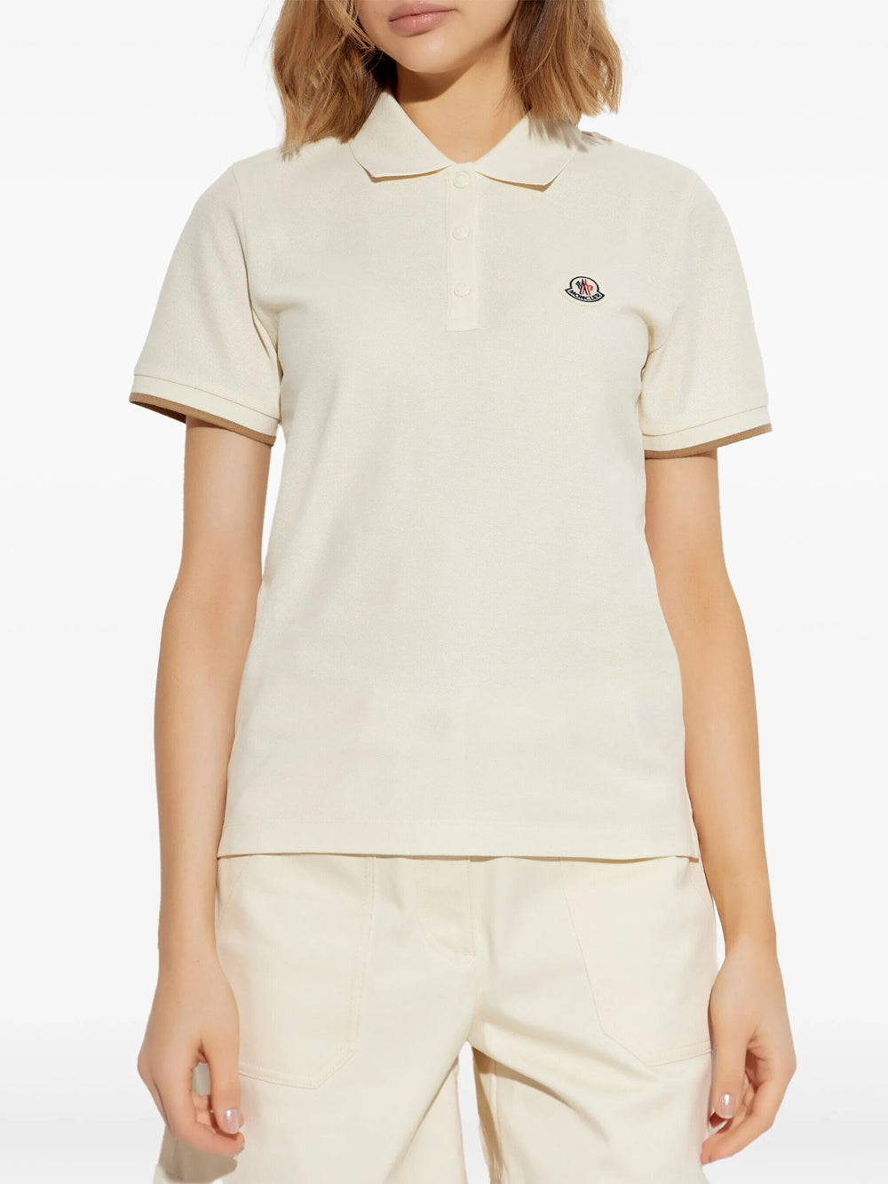 Moncler Women Piqué Polo Shirt With Logo Patch MONCLER