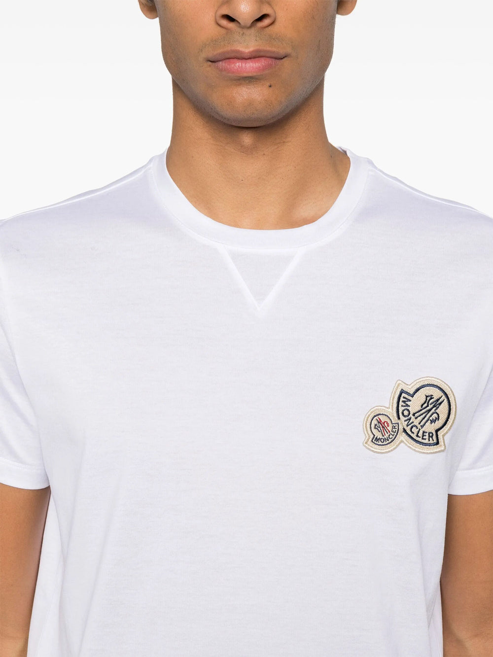 Moncler Men Double Logo Patch Cotton T-Shirt MONCLER