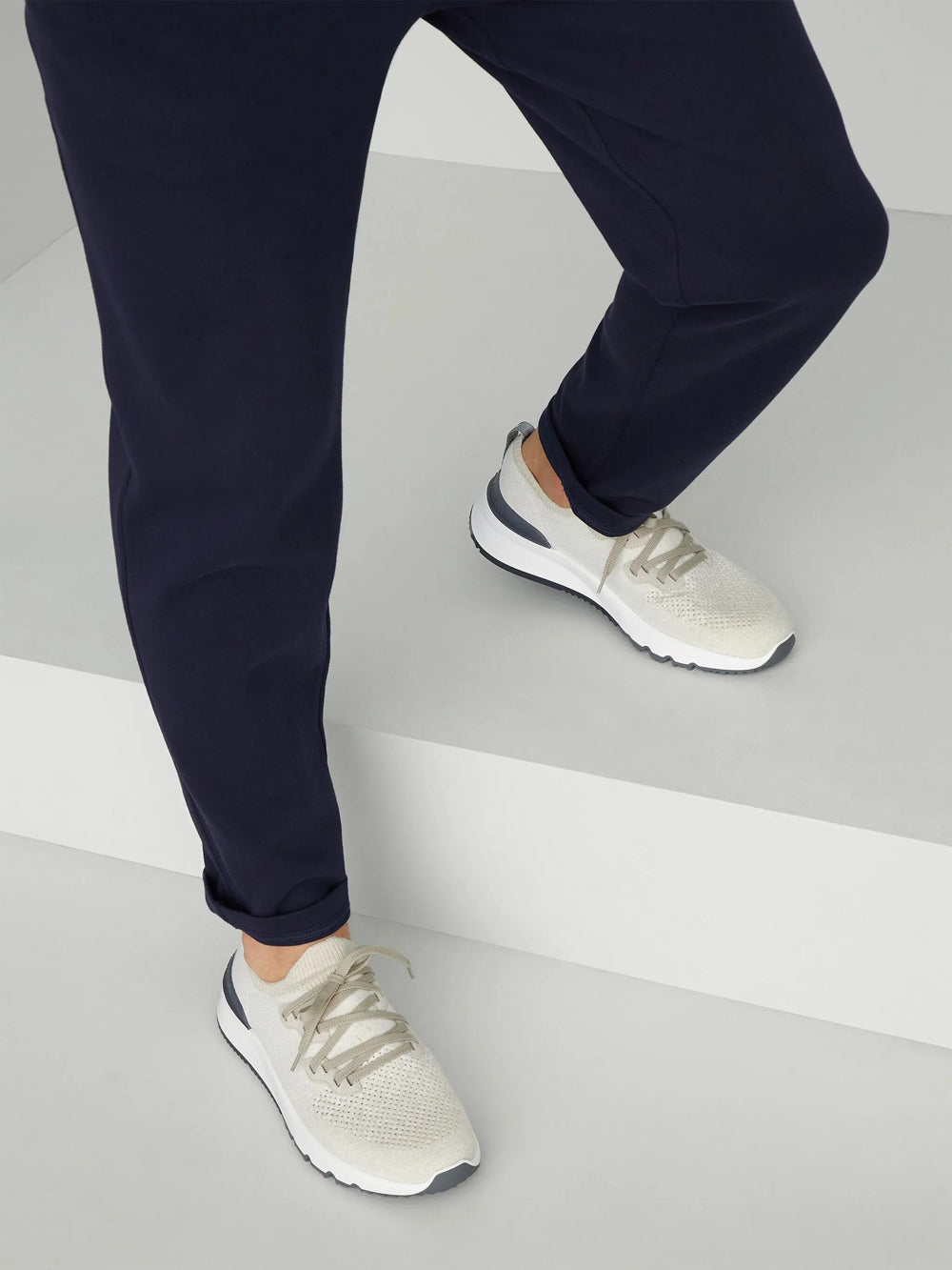 Brunello Cucinelli Men Cotton Chiné Knit Runners BRUNELLO CUCINELLI