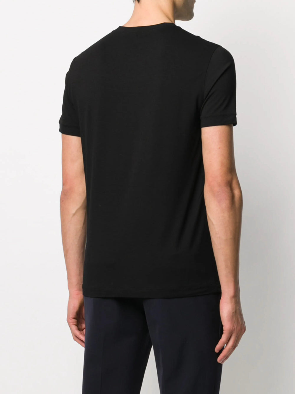 Giorgio Armani Men Asv Stretch-Viscose T-Shirt With Signature Logo GIORGIO ARMANI