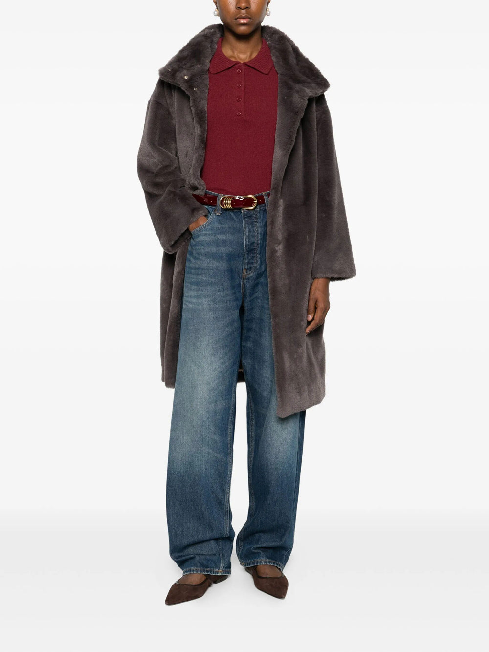 Herno Women High-Neck Faux-Fur Coat HERNO