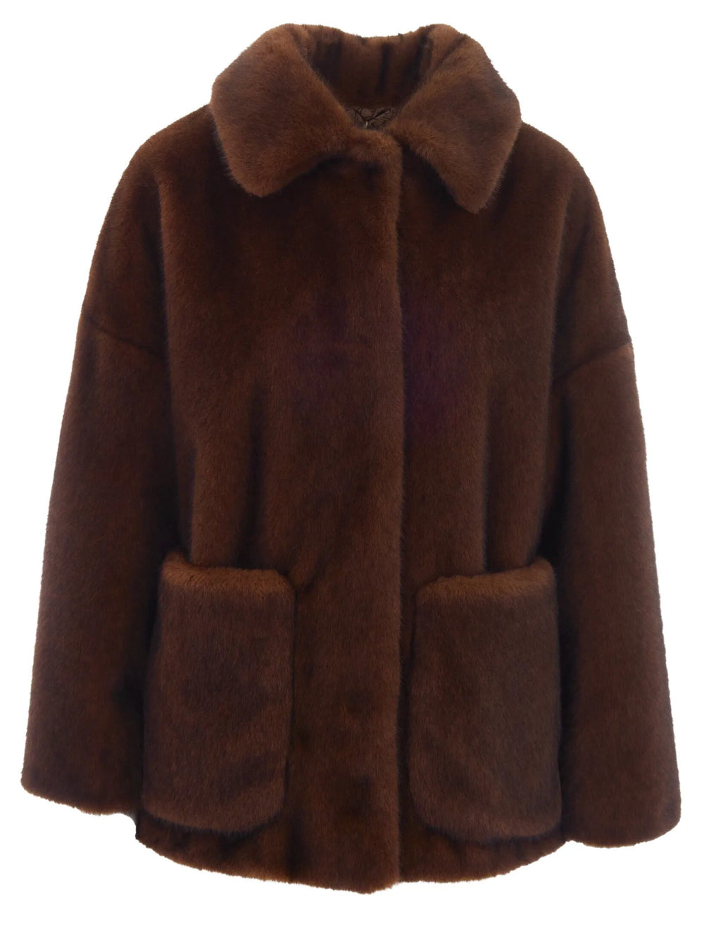 Herno Women Faux-Fur Patch-Pocket Short Coat HERNO