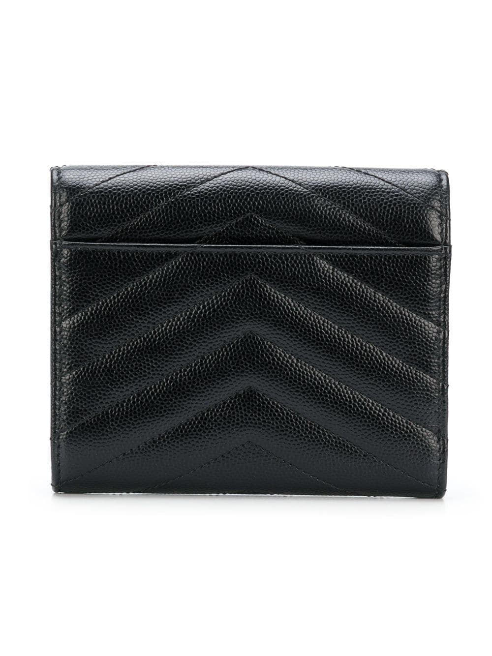 Saint Laurent Women Grain De Poudre Leather Cassandre Matelassé Compact Tri Fold Wallet SAINT LAURENT