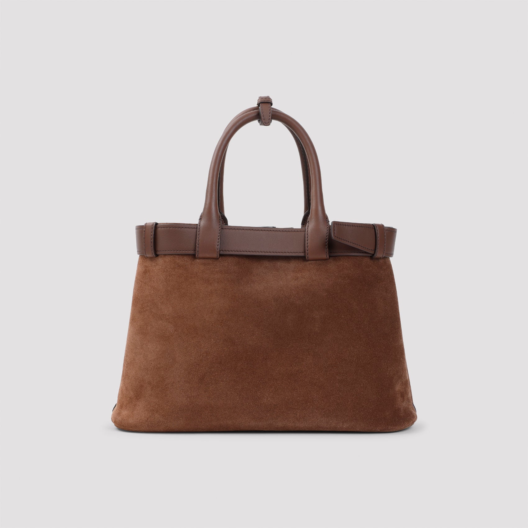 Prada Women Suede Prada Buckle Medium Handbag PRADA