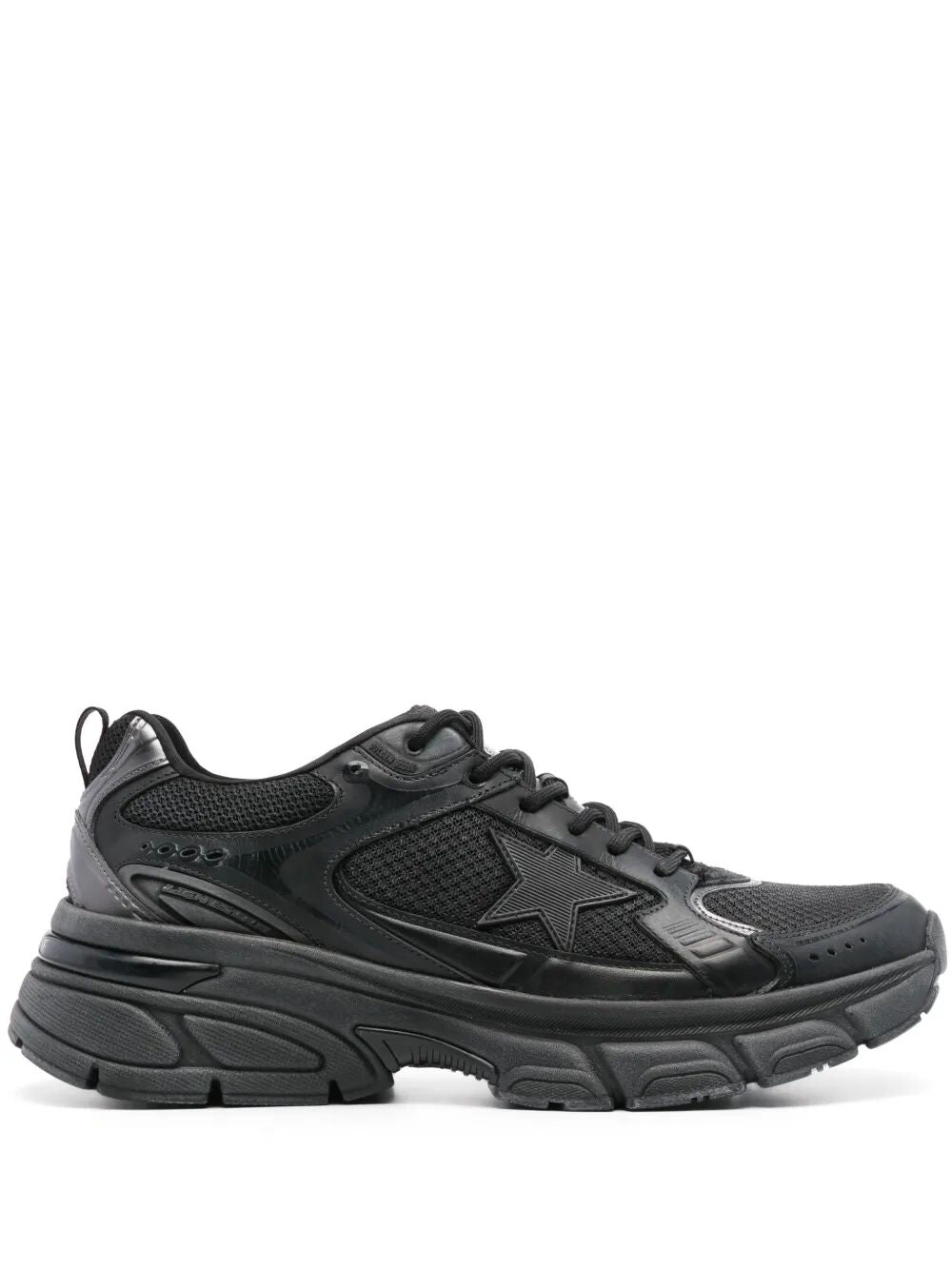 Golden Goose Men Leather And Mesh Lightstar Sneakers GOLDEN GOOSE