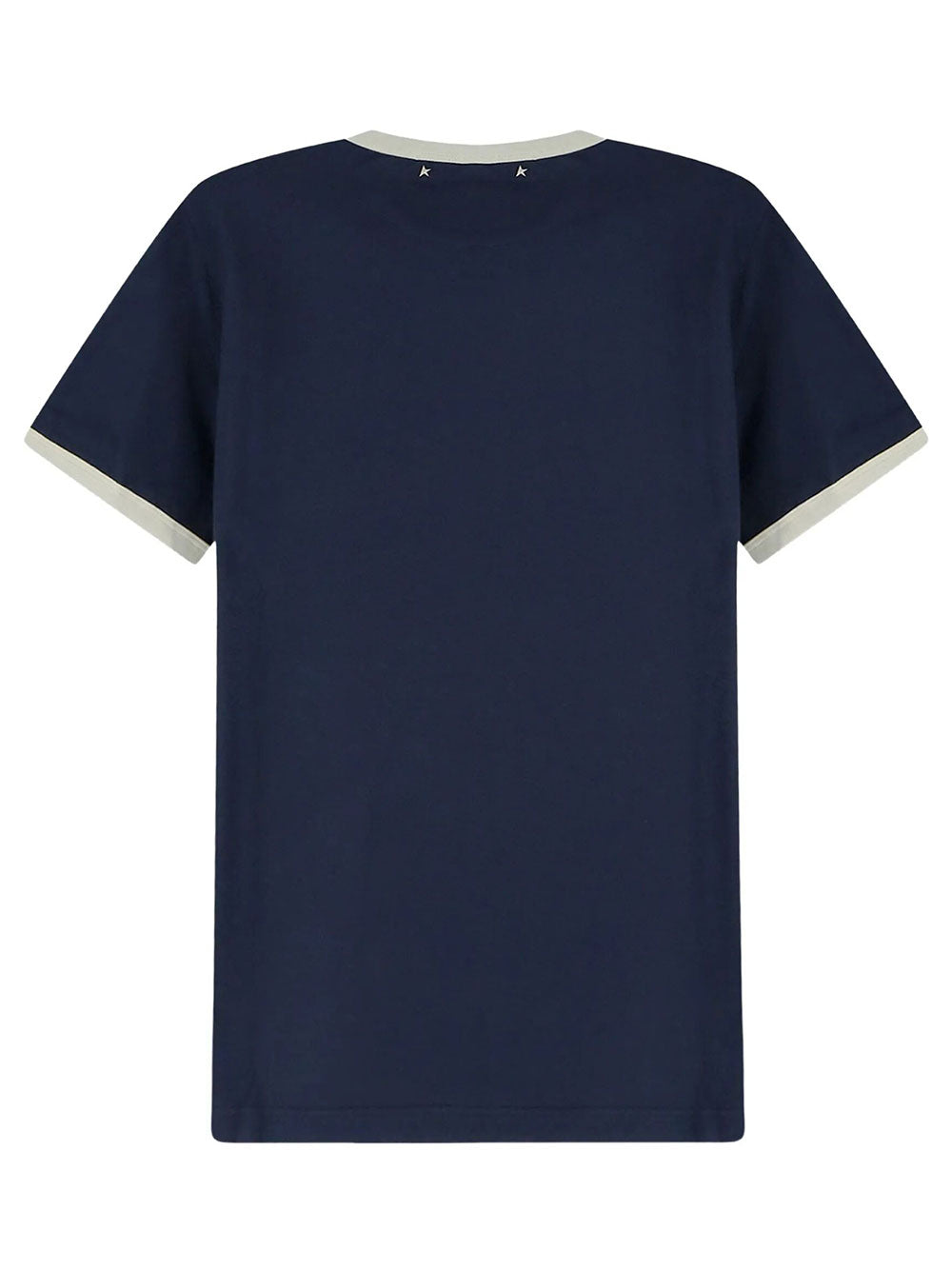 Golden Goose Men T-Shirt In Cotone Blu Con Stampa Golden GOLDEN GOOSE