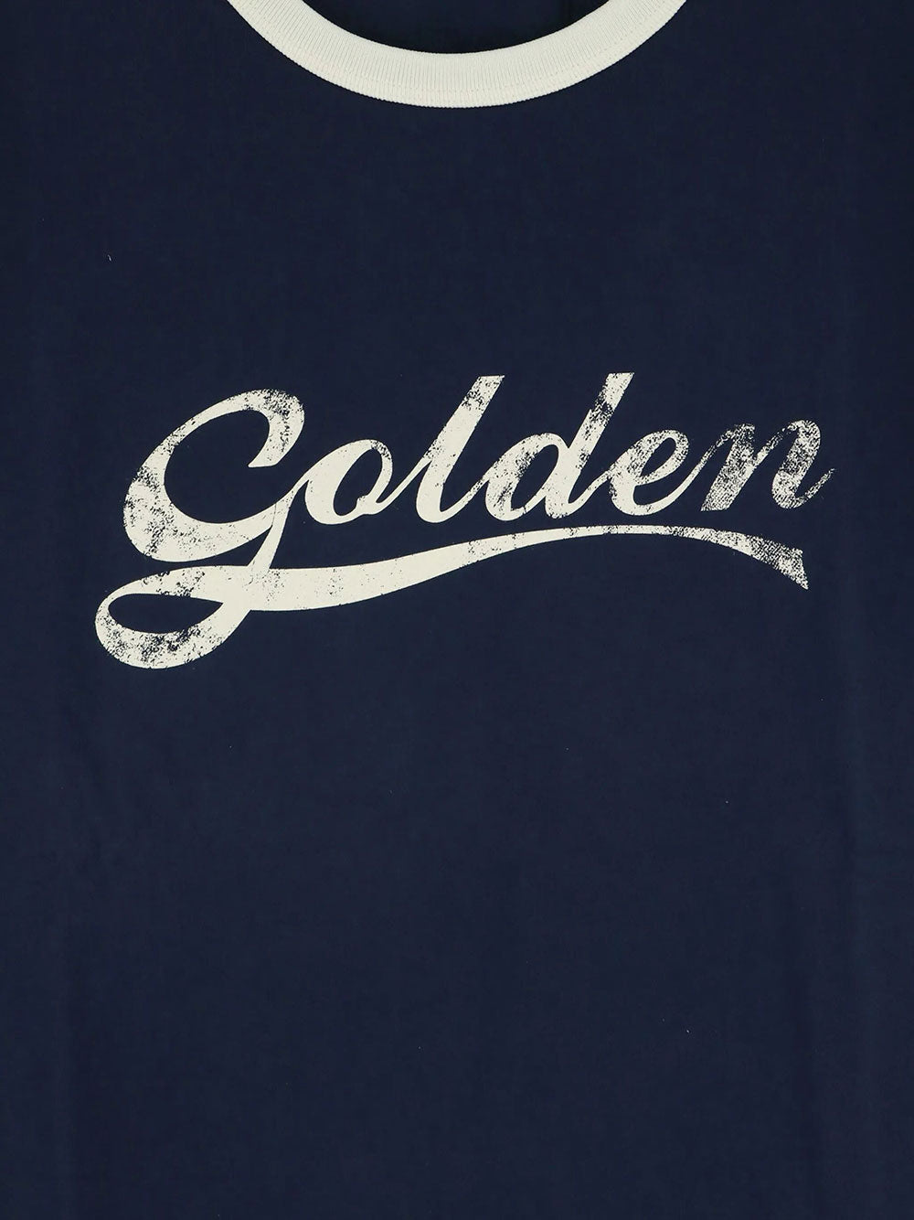 Golden Goose Men T-Shirt In Cotone Blu Con Stampa Golden GOLDEN GOOSE