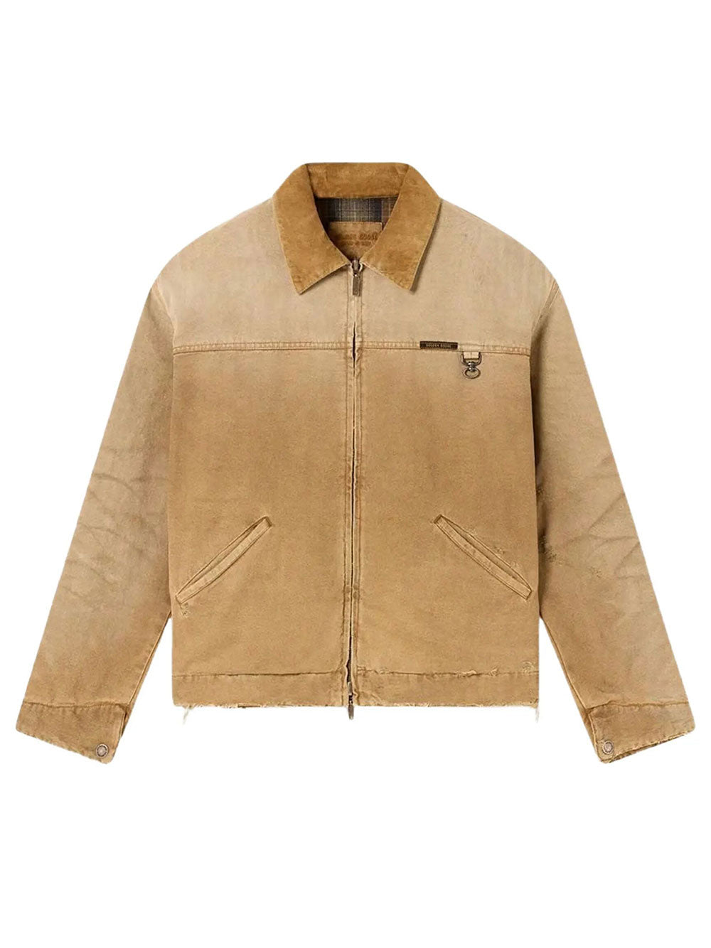 Golden Goose Men Giacca Reversibile Unisex In Cotone Beige Con Motivo Check GOLDEN GOOSE