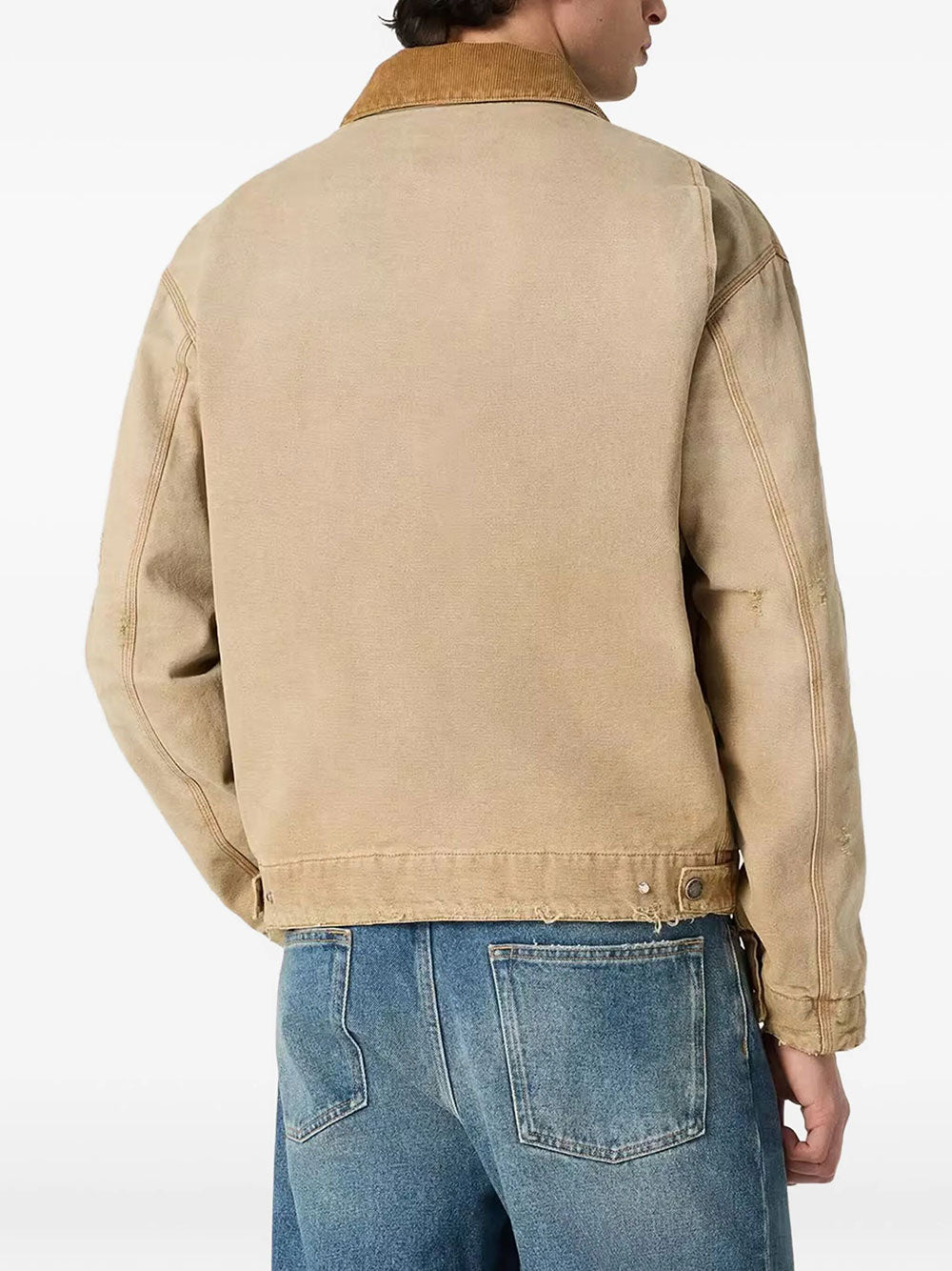 Golden Goose Men Giacca Reversibile Unisex In Cotone Beige Con Motivo Check GOLDEN GOOSE