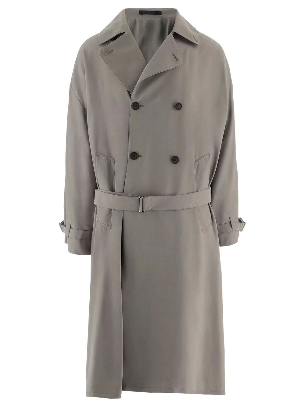 Giorgio Armani Men Trench Doppiopetto Over In Rasetto Effetto Pelle GIORGIO ARMANI