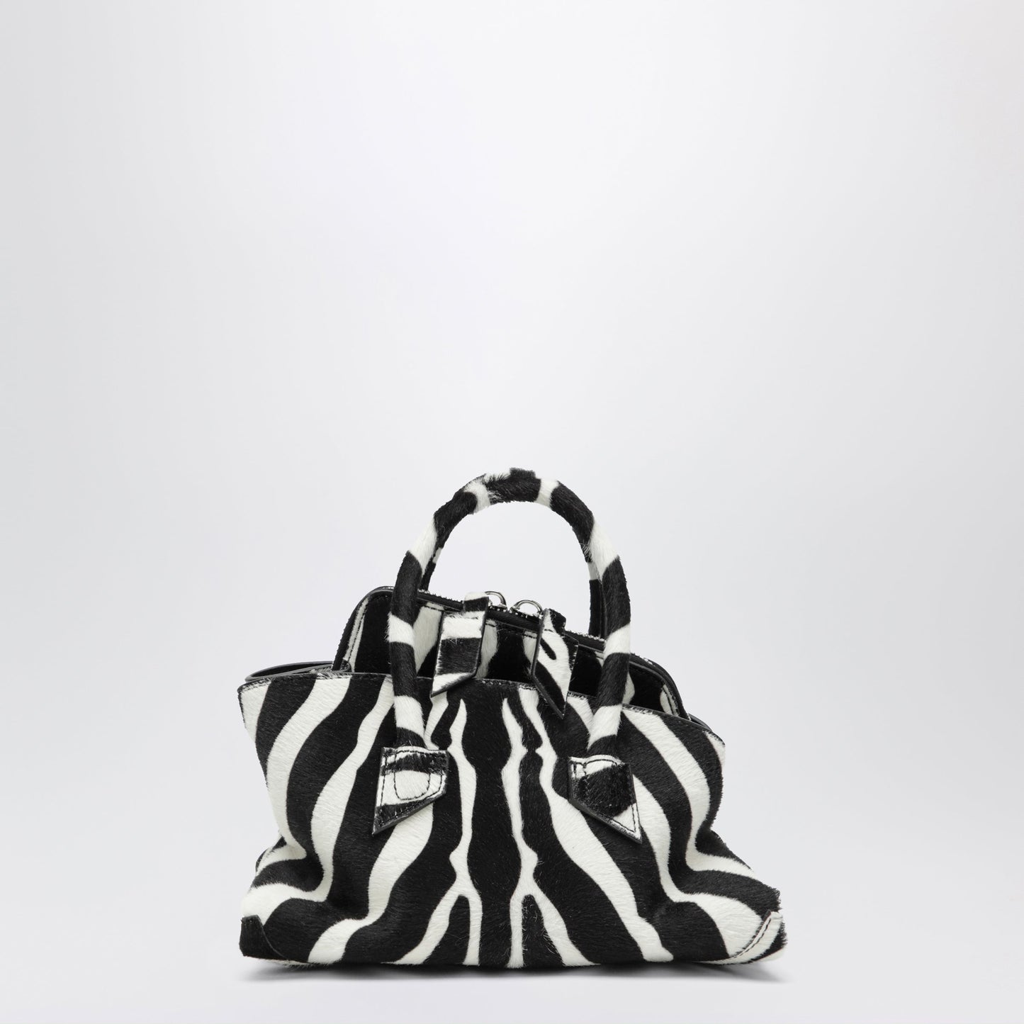 The Attico La Passeggiata Mini Bag In Black And White Pony Hair Leather Women THE ATTICO