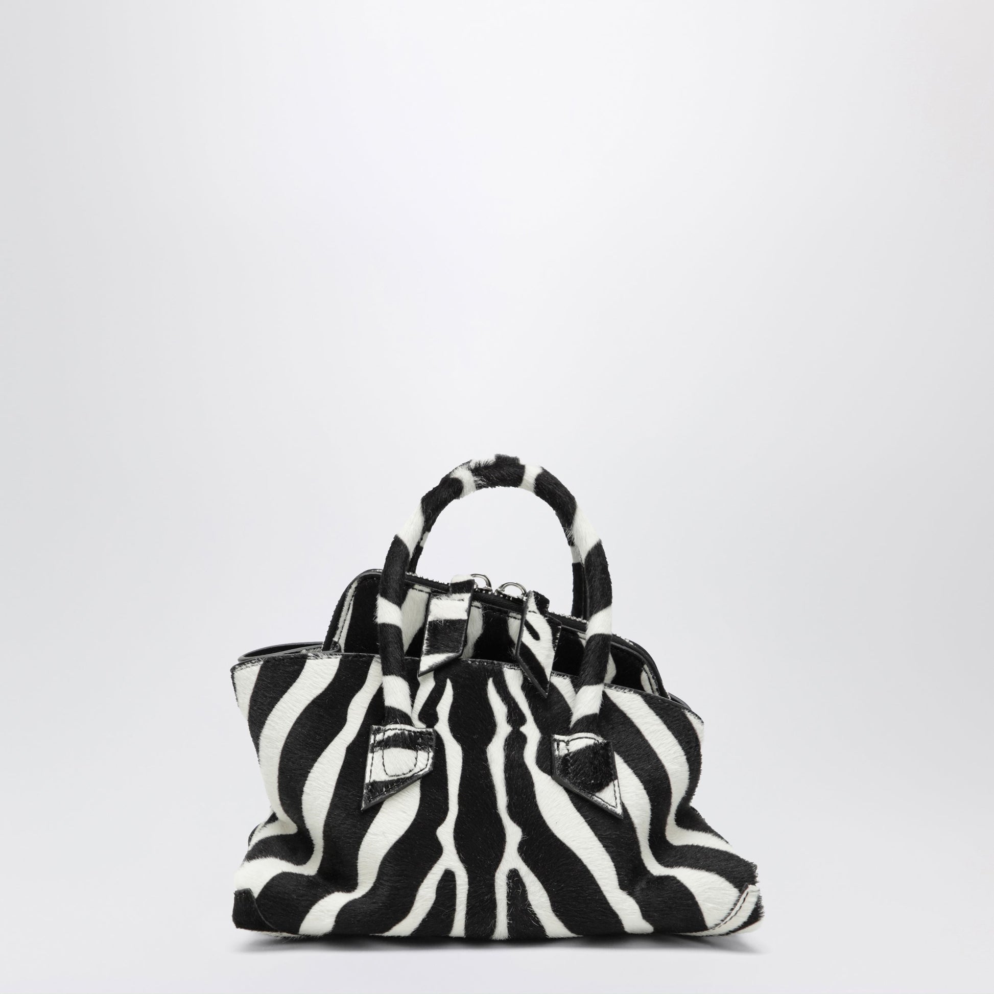 The Attico La Passeggiata Mini Bag In Black And White Pony Hair Leather Women THE ATTICO