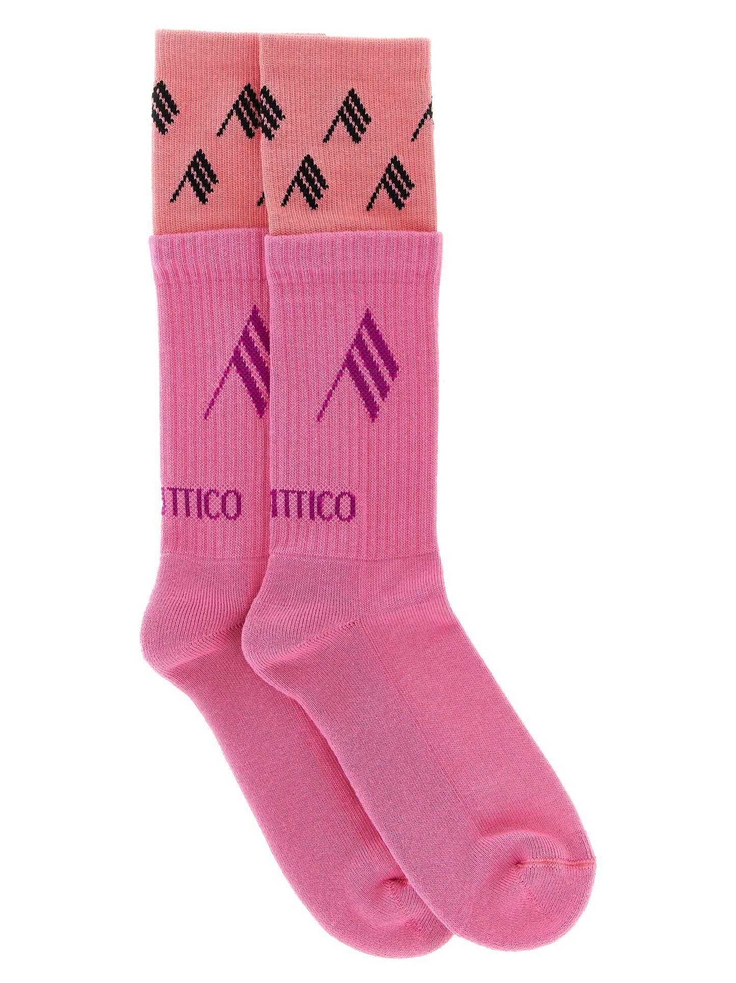 The Attico Women Double Layer Logo Socks THE ATTICO