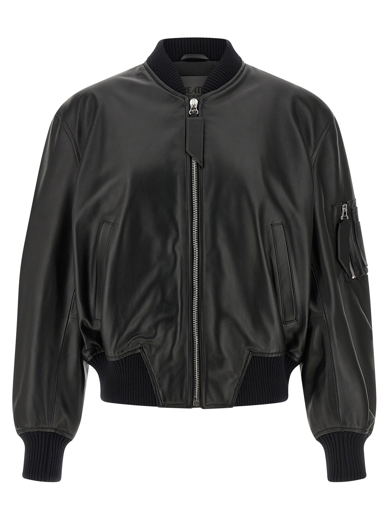 The Attico Women Leather Bomber Jacket THE ATTICO