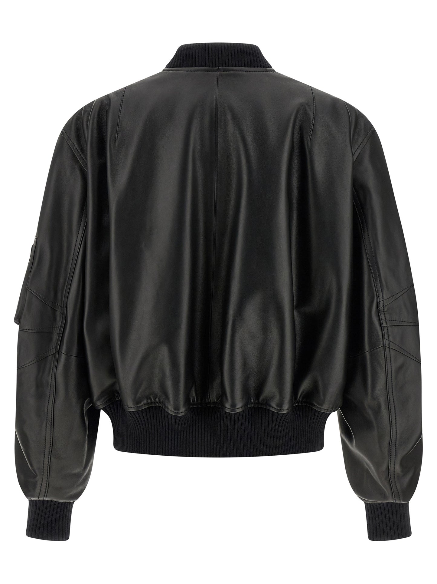 The Attico Women Leather Bomber Jacket THE ATTICO