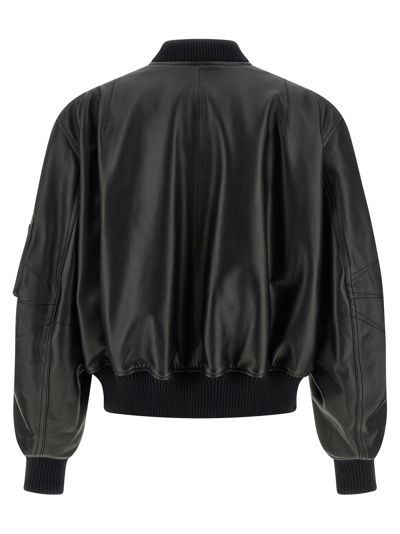 The Attico Women Leather Bomber Jacket THE ATTICO